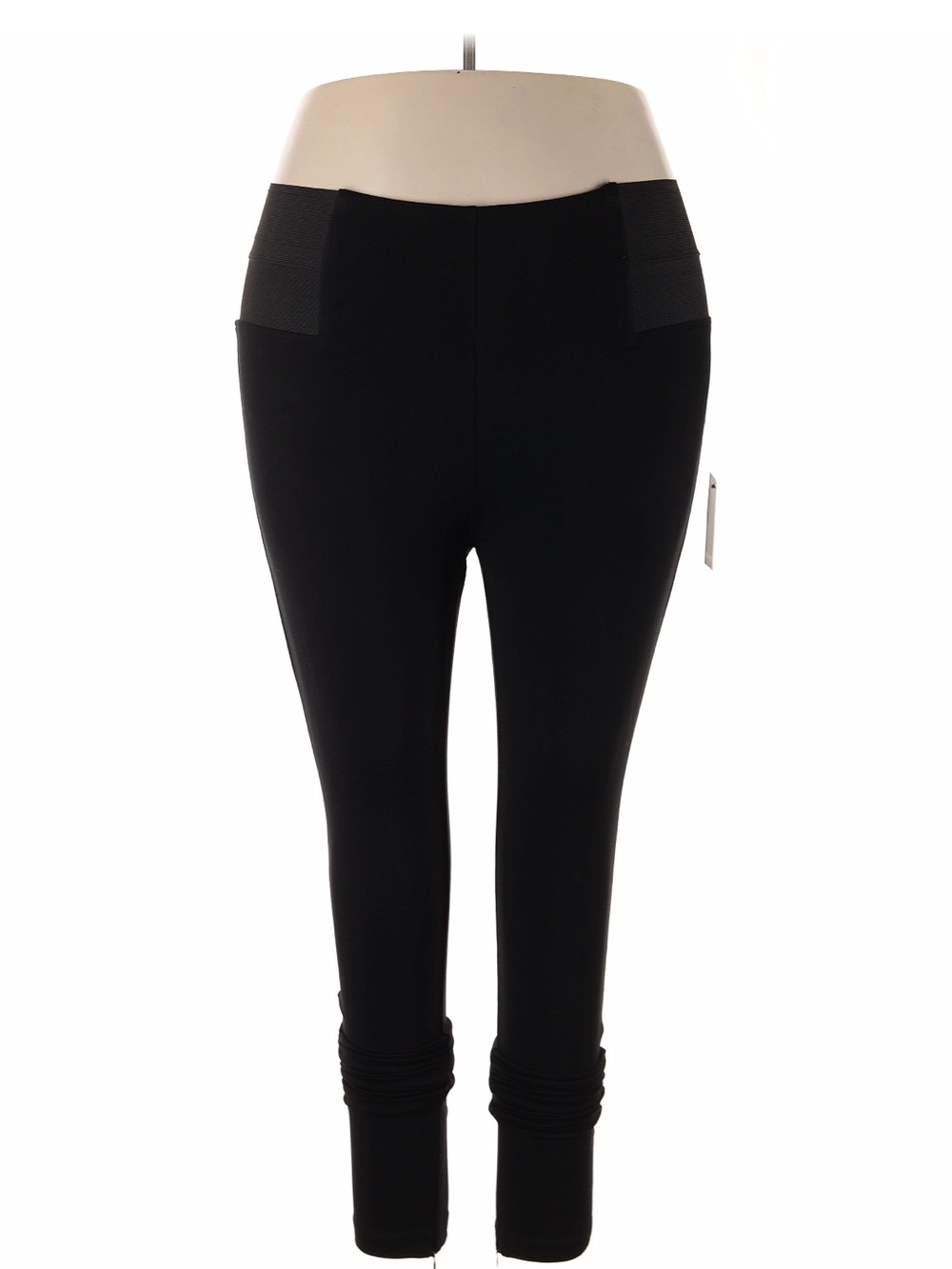 Eloquii Black Ponte Ankle Leggings with panels